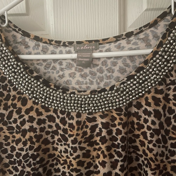 C. Oliver Cheetah Blouse - Picture 2 of 4